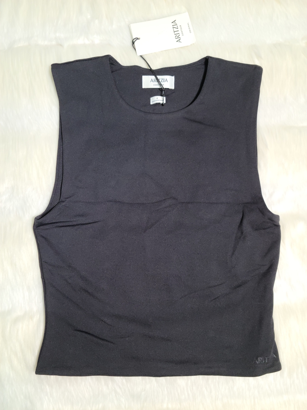 Aritzia Original Contour Tenor Crew Tank Black Women Small NEW
